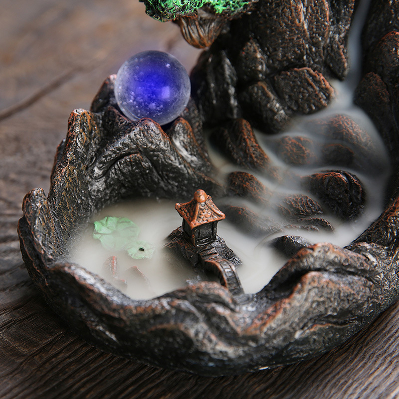 Mountain Stream Zen Incense Burner - Celestial Landscape Meditation Tool