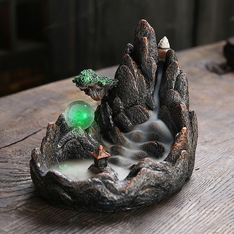 Mountain Stream Zen Incense Burner - Celestial Landscape Meditation Tool